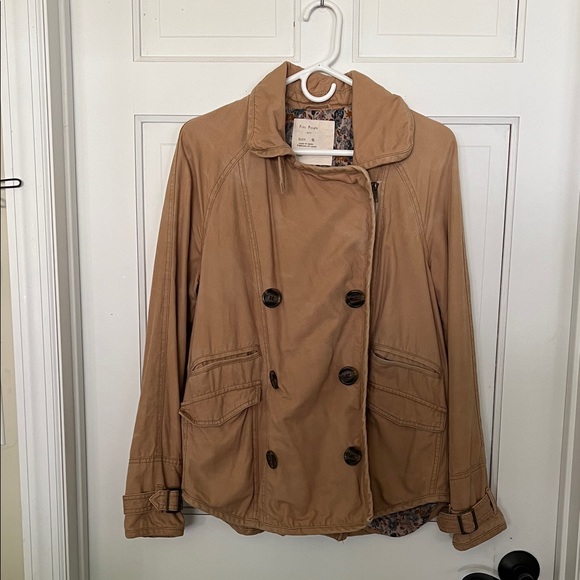 Free People Jackets & Blazers - Free People Tan Canvas Boho  Jacket/ Coat